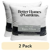 (2 pack) Better Homes & Gardens Euro Pillow, 26"x26" - Plush, Hypoallergenic
