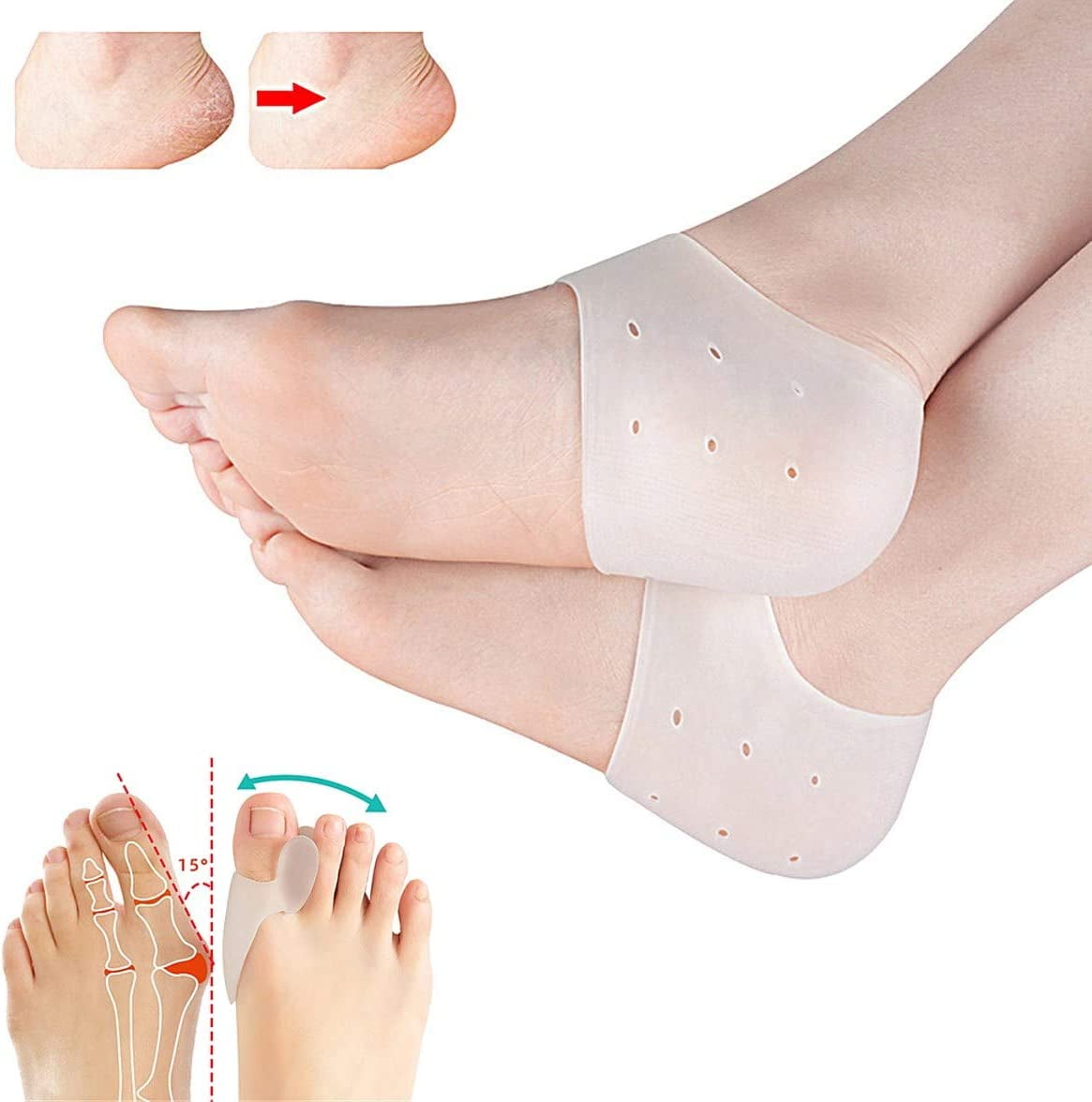 Heel Sleeve, Heel Protectors Gel Heel Cup for Plantar Fasciitis