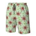 thumbnail image 4 of Logiee Lilies Flowers Print Mens Swim Trunks Quick Dry Board Shorts,Breathable Hawaii Beach Shorts Swimwear Bathing Suits-X-Large, 4 of 6