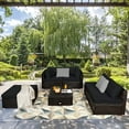 thumbnail image 5 of Costway 6PCS Outdoor Patio Rattan Furniture Set Cushioned Sectional Sofa Black, 5 of 10