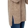 thumbnail image 3 of Well Worn Women's Mock Neck High Low Hem Cozy Soft Nep Yarn Sweater-Tan / XXL, 3 of 5