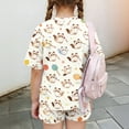 thumbnail image 4 of Grblisyd Girls 2 Piece Outfits Cute Animal Print Short Sleeve Crew Neck Tops and Elastic Waist Shorts Set Soft fashion Clothing Sets, 4 of 7