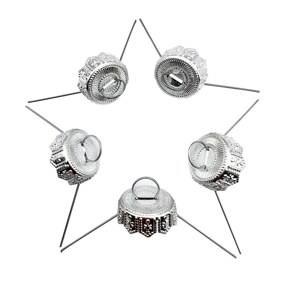 National Artcraft® 7/8" Old-World Style Ornament Cap for Ornaments - Silver (Pkg/50)