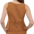 thumbnail image 6 of Amazhiyu Womens Pure Linen Sleeveless Button Down V Neck Crop Top Summer Vest Waistcoat, 6 of 6
