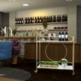 thumbnail image 3 of ABBSR Modern Gold Bar Cart on Wheels,Mobile Serving Cart with Storage Shelves for Kitchen,Industrial Use, 3 of 8