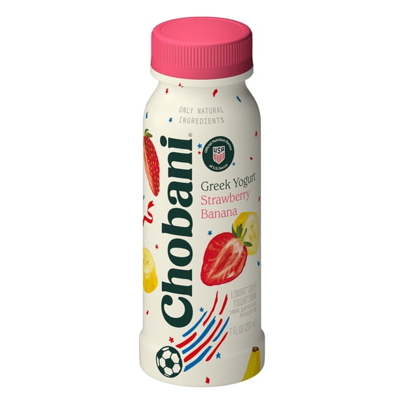 Chobani Low-Fat Greek Yogurt Drink Strawberry Banana 7 fl oz Bottle