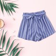 thumbnail image 2 of Women's Shorts High Waisted Stretchy Come Belt Striped Chiffon Pants Baggy Dressy Casual Womens Jorts S-XL, 2 of 4