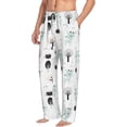 thumbnail image 3 of Mens Pajama Pants - Soft Sleep & Lounge Pants for Men, Bohemian Cute Deer Hedgehog Tree Cuteness Casual PJ Bottoms Pants with Pockets, 3 of 5