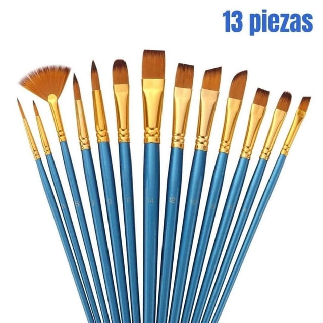 Juego de 13 pinceles para acrílico, acuarela y pintura al óleo