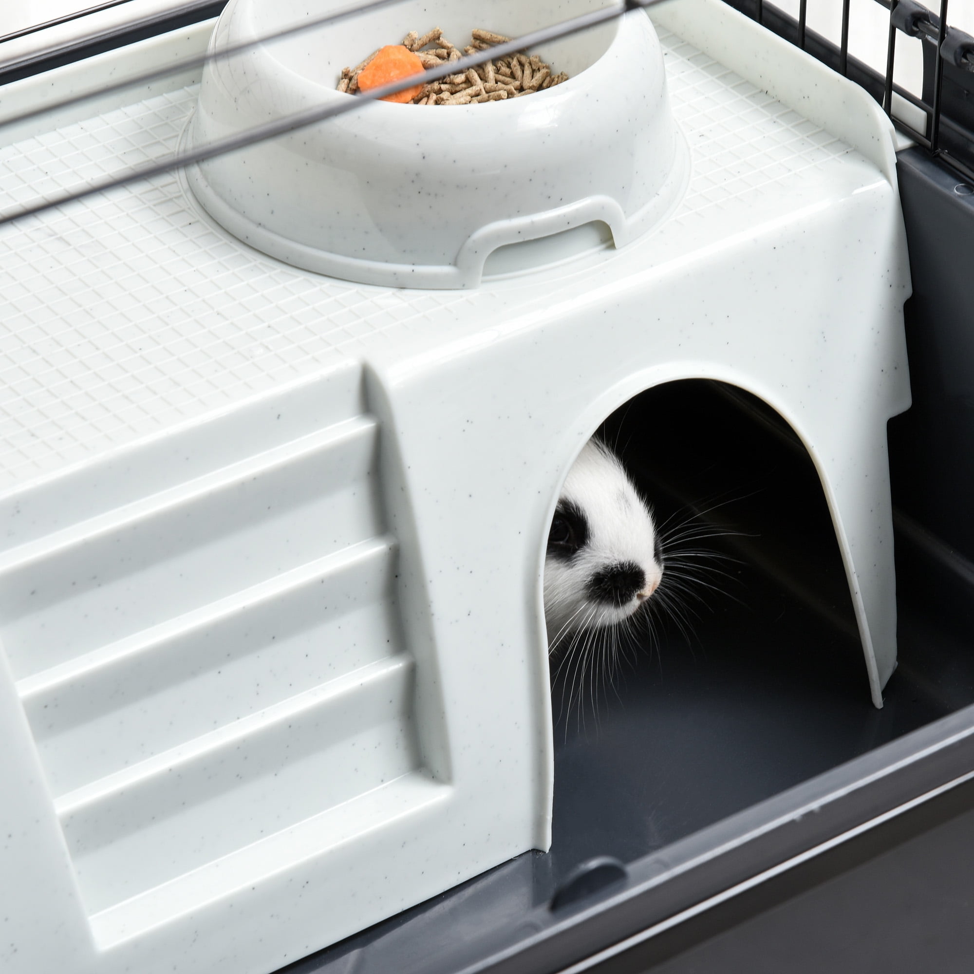 PawHut Small Animal Cage Rolling Guinea Pig Hutch