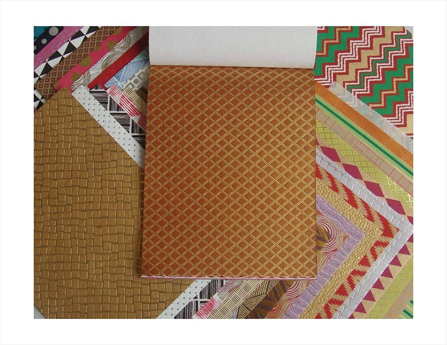 Paperhues Geometric Pattern Handmade Scrapbook Paper 8.5x11" Pad, 36 Sheets