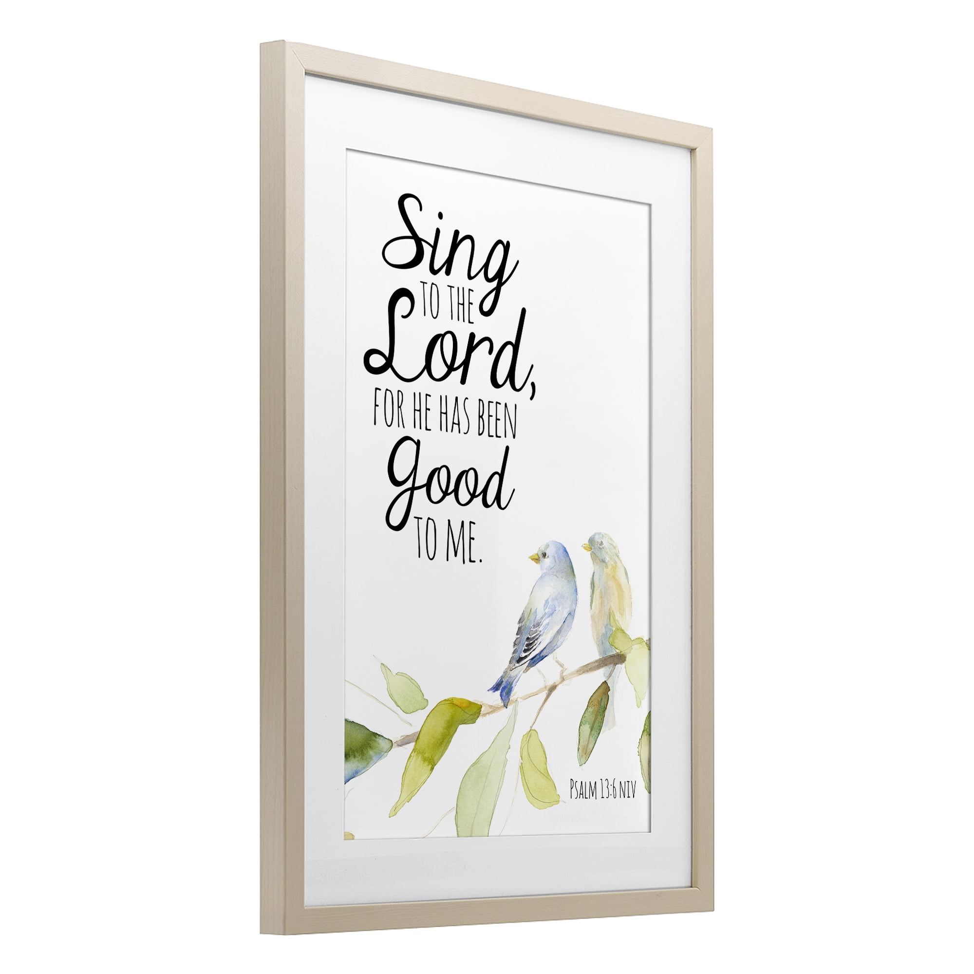 Stupell Industries Sing To The Lord Birch Framed Print Under Glass, design by Lanie Loreth