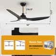 thumbnail image 6 of Parrot Uncle Modern 52" Propeller Black LED Smart Ceiling Fan, Alexa, and App Control, 3-CCT Ceiling Fan, 6 of 12