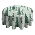 thumbnail image 4 of Light Green Christmas Tree Pattern Round Tablecloth 60"x60",Wrinkle Wipeable Table Cloth for Kitchen Dining Room Picnic Patio Party, 4 of 6