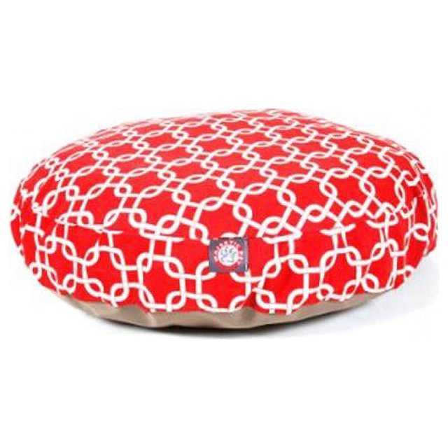 MajesticPet 788995506294 Lit pour Animaux Rond 30 Po. Links, Rouge - Petit
