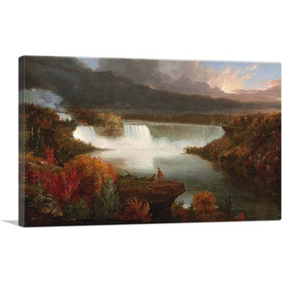 ARTCANVAS Distant View Of Niagara Falls 1830 Canvas Art Print by Thomas Cole - Size: 26" x 18" (0.75" Deep)