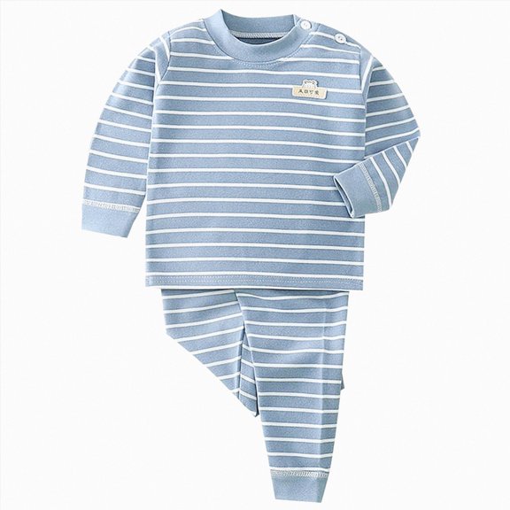 NIEWTR Toddler Boys Girls Pants Sets Cotton Winter Fall Winter Outfits Long Sleeve T-Shirt Tops and Pants Sets 2Pcs Baby Girl Clothes Fall Winter Outfits Children's Gift(A-Blue,6-12 Months)