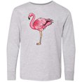 thumbnail image 3 of Inktastic Pink Flamingo Long Sleeve Youth T-Shirt, 3 of 5