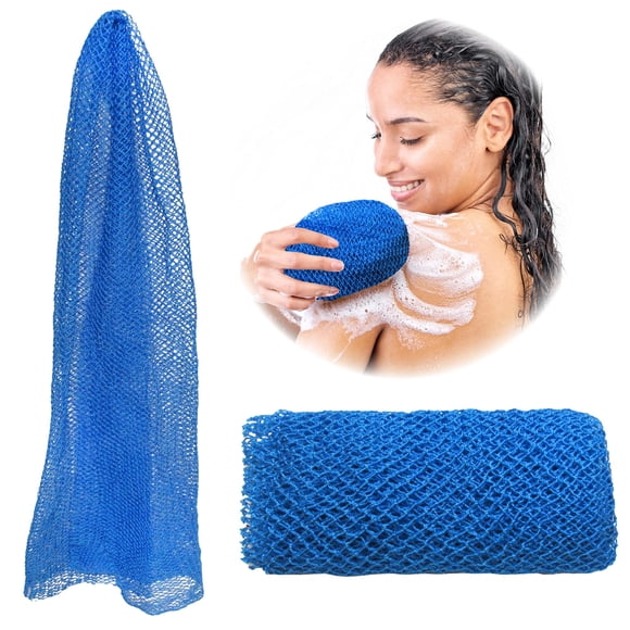 Adeton Esponja de red africana exfoliante corporal exfoliante corporal esponja de red larga 17 colores Sapo ducha accesorios de baño parte trasera del pie cuero cabelludo exfoliante plano removedor de