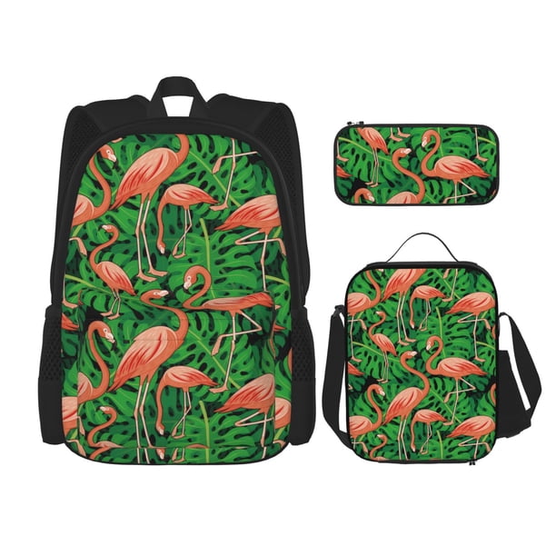 Balery Flamingo Mochila Escolar 3 en 1 para Niños - Mochila Resistente con Lonchera Térmica y Estuche - Mochila Escolar para Niños y Niñas