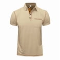 thumbnail image 3 of Men's Short Sleeve Henley Pullover Light Weight Tee Shirts Button Shirt Top for Summer Casual Khaki XL, 3 of 9