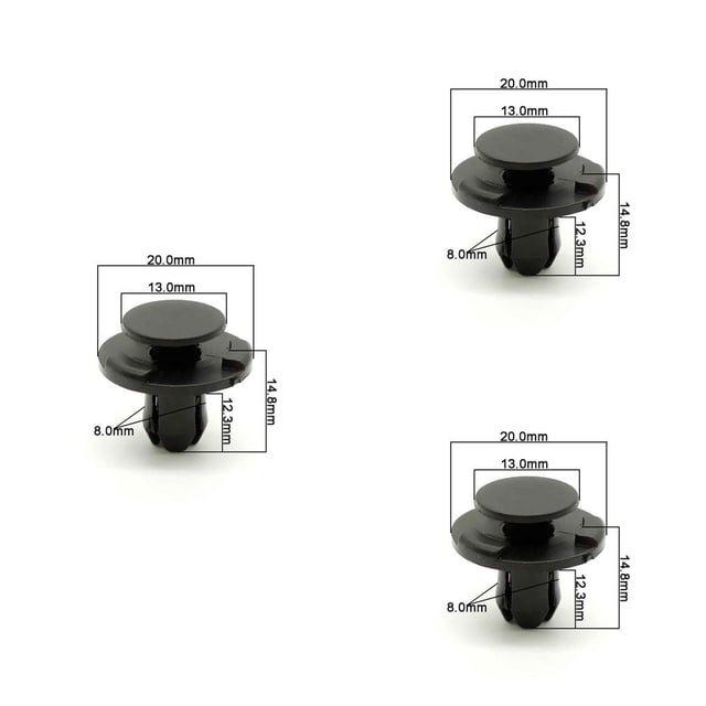 Speravity 50 Pieces Mixed Auto Fastener Clip Body Rivet Retainer Car Decorative Panel Trim Kit Mudguard Clips Pin Door for Accessories Como se muestra 3piezas