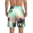 thumbnail image 3 of Bixox Men's Tropical Summer Palm printing Casual Classic Fit Short Summer Beach Shorts, 3 of 6