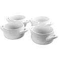 thumbnail image 3 of Gibson Town Market Square 4 Piece Set of 29.7 oz. White Soup Bowls with Handles, 3 of 4