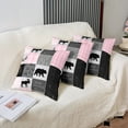 thumbnail image 4 of 16 x 16-Inch Bear Print Square Cushion Covers Set of 2 Boys Girls Wild Animal Reversible Throw Pillow Covers for Kids Women Men Rustic Cabin Country Pillow Covers Home Decor Pink Grey, 4 of 6