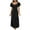 Black, variant on Annhoo Wedding Guest Dresses for Women Short Sleeve V Neck Cutout Formal Dress Elegant Evening Party Midi Dress