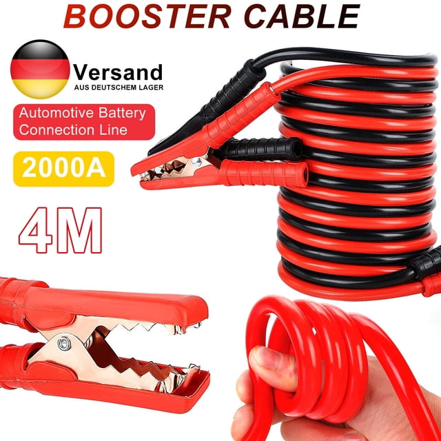 Cable puente para batería de automóvil y camión Apuakthei 2000A 2x 4m Cable puente Cable de arranque