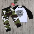 thumbnail image 4 of 2 unids/set ropa de bebé niño camisa con estampado de letras pantalones de camuflaje conjunto de ropa (110), 4 of 5