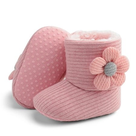 

LYCAQL Toddler Shoes Babys Girls Autumn Winter Sun Flower Baby Shoes Babys Cotton Boots Warm Toddler Shoes Baby Boy Fancy Shoes (Pink 6 Toddler)