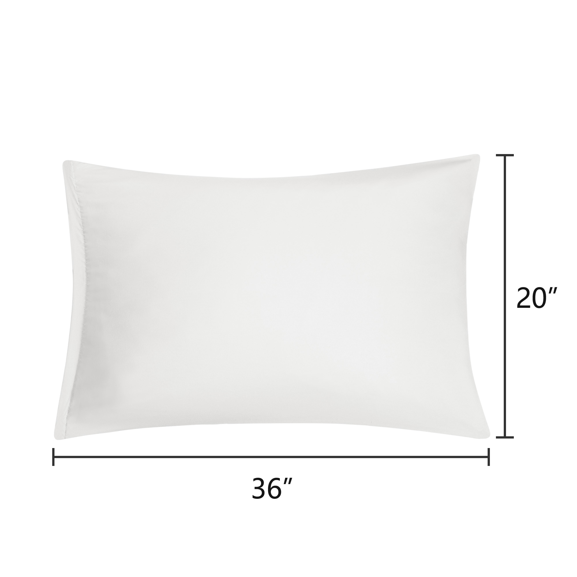 White Pillowcases Soft Microfiber Pillow Case Cover with Zipper King, 2