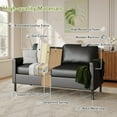 thumbnail image 4 of LAZZO 56" Faxu Leather Loveseat, 2-Seater Sofa with USB Charging Ports and Side Pockets for Living Room, Bedroom and Office, Black, 4 of 7