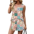 thumbnail image 6 of JULMCOMO 2 Piece Sets for Women Square Neck Floral Print Beach Vacation Lounge Outfits Drawstring 2026 Cruise Summer Clothes with Pockets Army Green XL, 6 of 8
