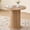 80-Natural-grain, variant on 47 inches Modern Round Dining Table, Wood Kitchen Table for 4 with Two-part Tabletop and Wooden Strip Columns Base, Farmhouse Table for Kitchen, Dinning Room, Oak
