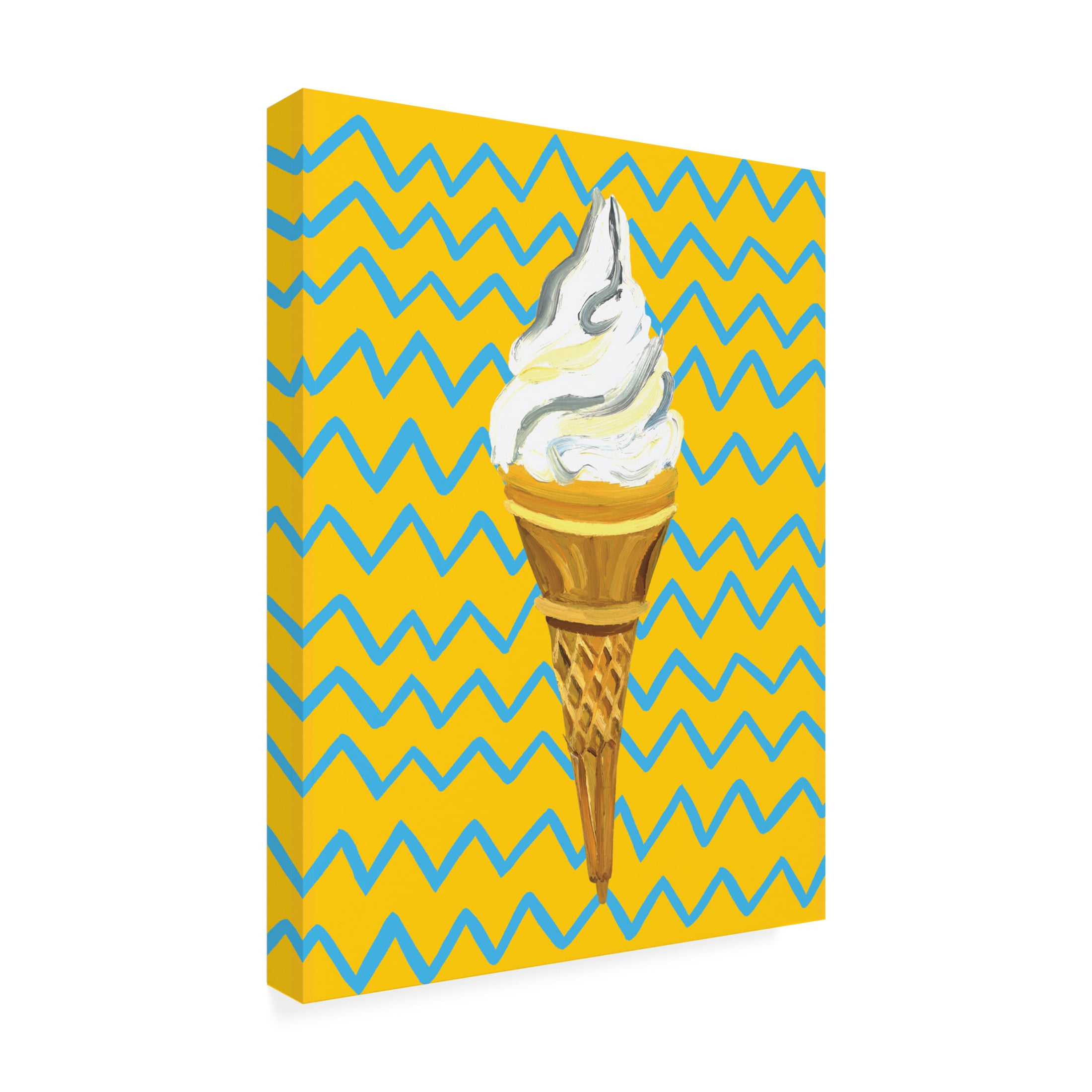 Trademark Fine Art Alice Straker Ice Cream Yellow Zigzag Canvas Wall Art