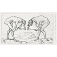 thumbnail image 2 of Klee, Paul 24x15 White Modern Wood Framed Museum Art Print Titled - Two Men Meet-Each Believing the Other to Be of Higher Rank, 2 of 4