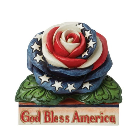Enesco Jim Shore Patriotic Rose Mini, Figurine, 2.83in H