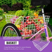 MOONCOOL Adult Tricycle 7 Speed, 24 inch Folding/Not Folding Three Wheel Bikes Cruise Trike for Seniors, Adults, Cargo Basket, Multiple Colors