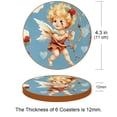 thumbnail image 3 of Cupid 6PCS Round Microfiber Leather Bar Coasters, 11x11 cm/4.3x4.3 in, Drink Coasters for Home and Kitchen, Furniture from Water Marks and Scratches, 3 of 6