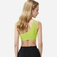 thumbnail image 4 of Active Women's One Shoulder Cut-Out Sports Bra with Asymmetrical Design - Large, Yellow, 4 of 6