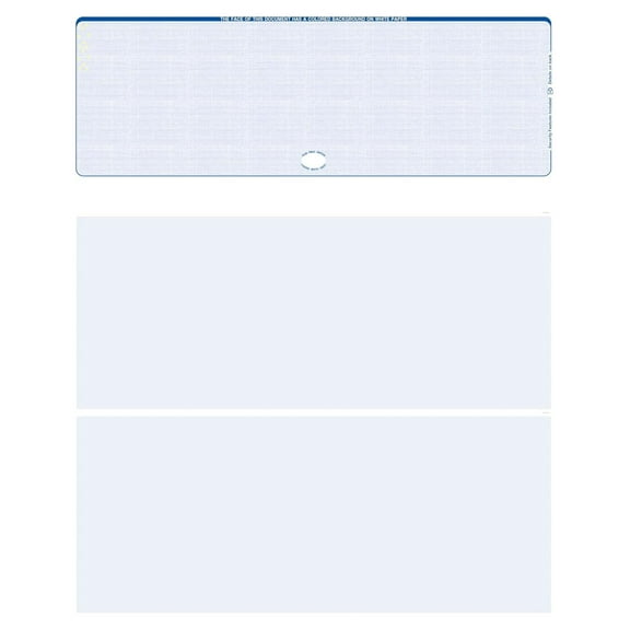Blank Laser Checks - Top Position Blue 500 - Software Compatible