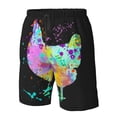 thumbnail image 3 of Chicken Watercolor Splash Men'S Beach Shorts White Xx-Large, 3 of 5