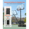 thumbnail image 3 of KFFKFF Portable Basketball Stand, 10 ft Height Adjustment Basketball Hoop & Goal, Portable Basketballs Hoop with 48 inch PC Backboard & Wheels, 3 of 9