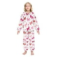 thumbnail image 2 of Fluffy Pajamas Set Fuzzy Winter Warm Pj Sets Pullover Tops and Long Pants Red and Pink Bows X-Small, 2 of 8