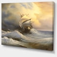 thumbnail image 2 of Vessel in Stormy Sea - Seascape Canvas Art Print, 2 of 3