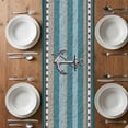 thumbnail image 4 of Table Runner 70 Inches Long for Kitchen Dining, Blue Beige Anchor Dresser Scarf Farmhouse, Dining Table Decorations for Wedding/Parties, Nautical Summer Beach Coastal Ocean 13 x 70 In, 4 of 8