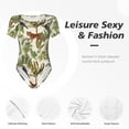 thumbnail image 4 of Bingfone Motif Animaux de la Jungle Justaucorps à Col Rond pour Femmes, Manches Courtes à Boutons-Pression Serrés, Adapté pour Fête, Sport, Usage Quotidien-TG, 4 of 7
